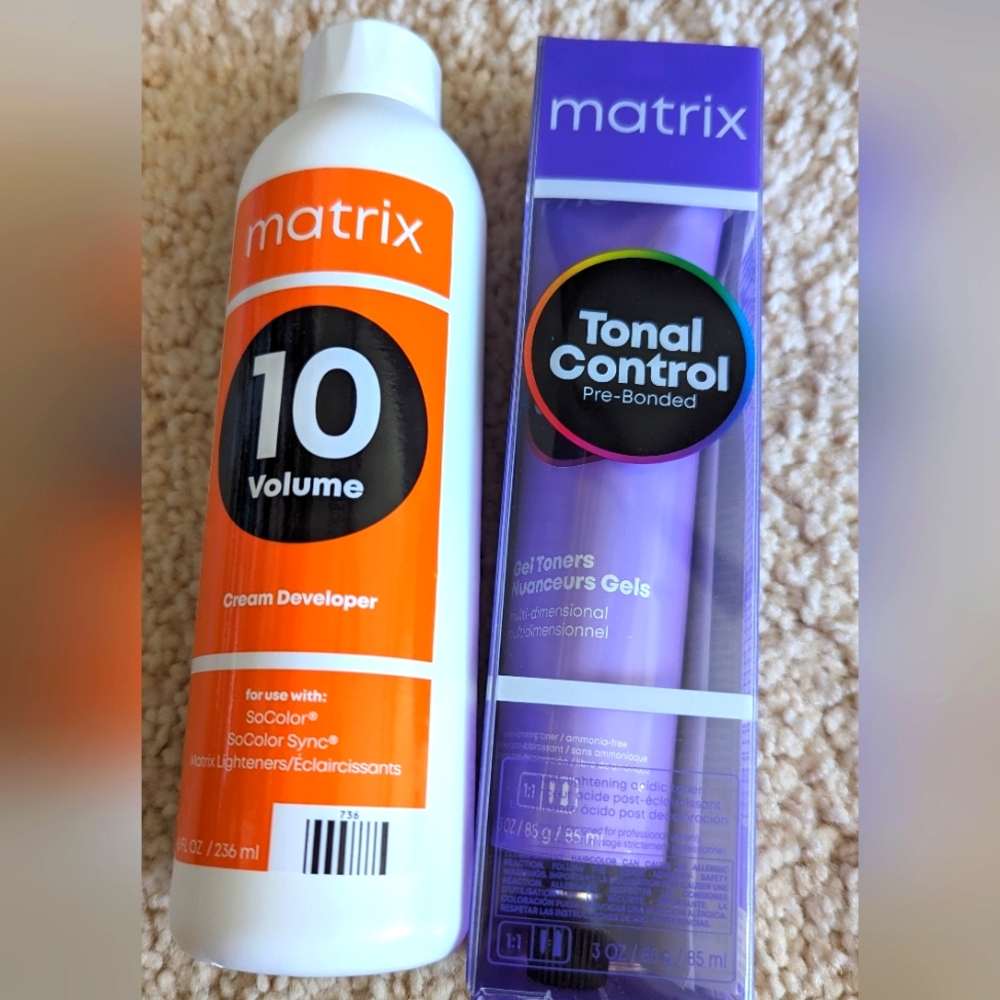 Matrix cream developer & Tonal Control 9v iced out